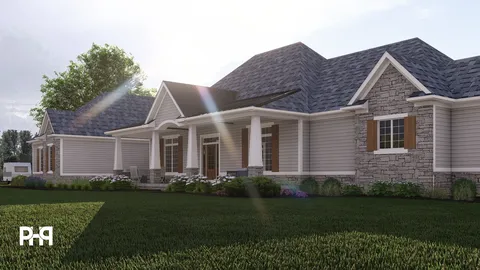 The Cottonwood house plan, exterior view 4